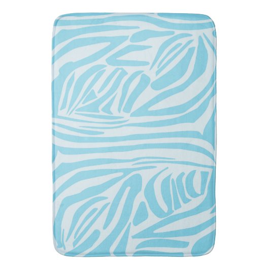 Blue Zebra Pattern Badematte (Vorderseite Vertikal)