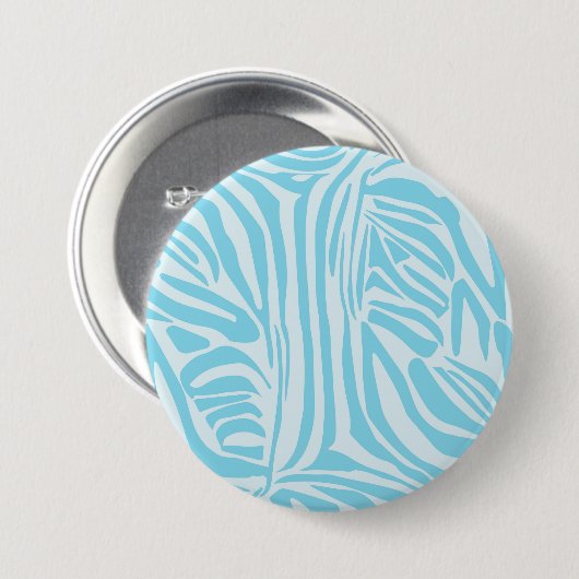 Blue Zebra Pattern Button (Vorne & Hinten)