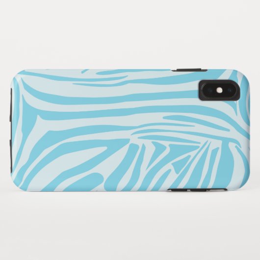 Blue Zebra Pattern Case-Mate iPhone Hülle (Rückseite (Horizontal))