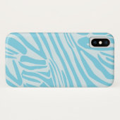 Blue Zebra Pattern Case-Mate iPhone Hülle (Rückseite (Horizontal))