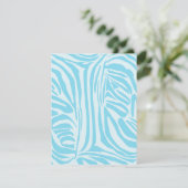 Blue Zebra Pattern Dankeskarte (Stehend Vorderseite)