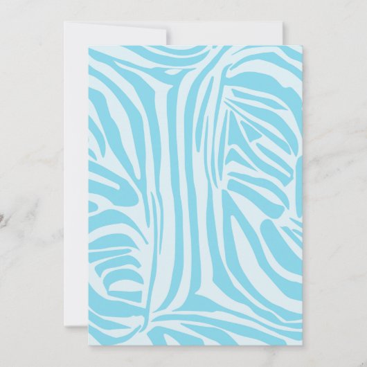 Blue Zebra Pattern Dankeskarte (Vorderseite)