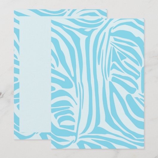 Blue Zebra Pattern Dankeskarte (Vorne/Hinten)