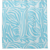 Blue Zebra Pattern Duschvorhang (Vorderseite)