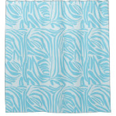 Blue Zebra Pattern Duschvorhang (Vorderseite)