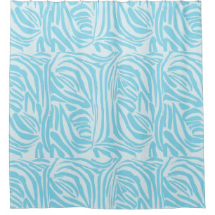 Blue Zebra Pattern Duschvorhang
