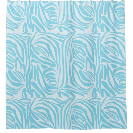 Blue Zebra Pattern Duschvorhang (Vorderseite)