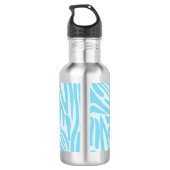 Blue Zebra Pattern Edelstahlflasche (Rückseite)