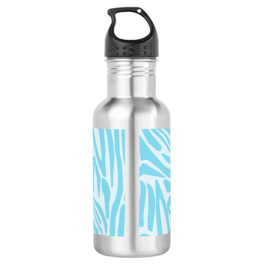 Blue Zebra Pattern Edelstahlflasche (Rückseite)