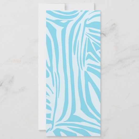 Blue Zebra Pattern Einladung (Vorderseite)