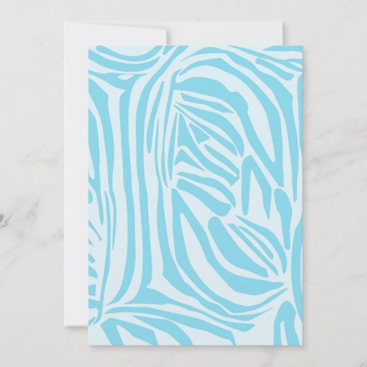 Blue Zebra Pattern Feiertagskarte (Vorderseite)