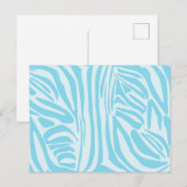 Blue Zebra Pattern Feiertagspostkarte (Vorne/Hinten)