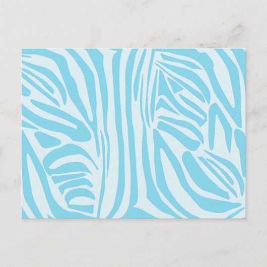 Blue Zebra Pattern Feiertagspostkarte (Vorderseite)