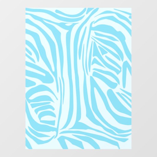 Blue Zebra Pattern Fensteraufkleber (Blatt)