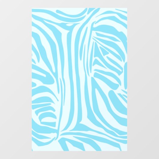 Blue Zebra Pattern Fensteraufkleber (Blatt)