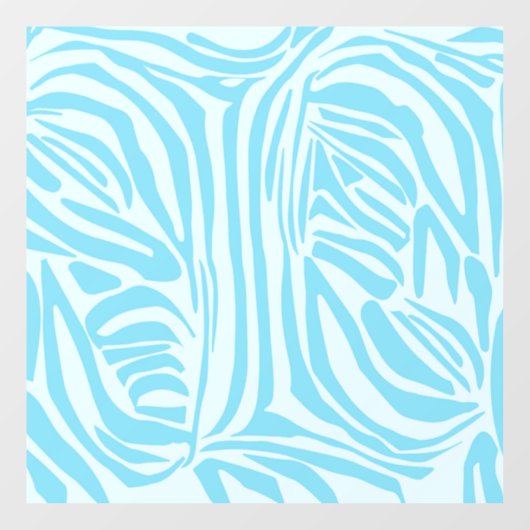 Blue Zebra Pattern Fensteraufkleber (Blatt)