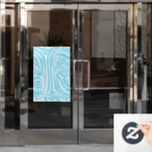 Blue Zebra Pattern Fensteraufkleber (Büro Tür)