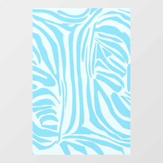 Blue Zebra Pattern Fensteraufkleber (Blatt)
