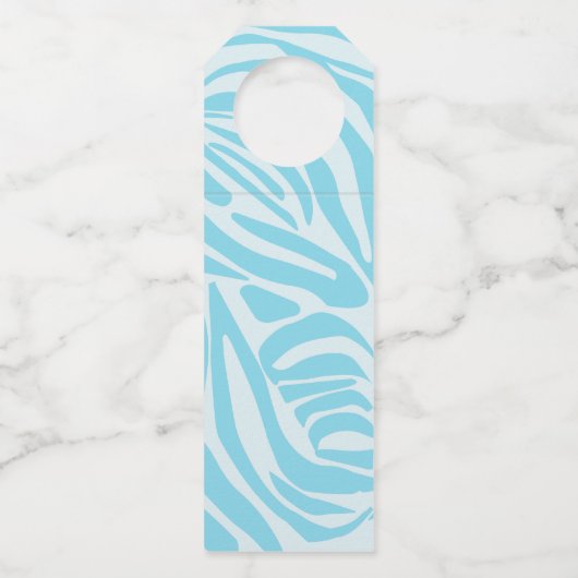 Blue Zebra Pattern Flaschenanhänger (Vorderseite)