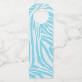 Blue Zebra Pattern Flaschenanhänger (Rückseite)