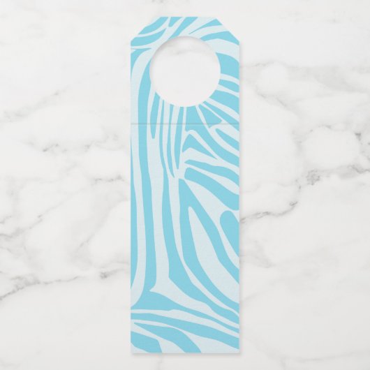 Blue Zebra Pattern Flaschenanhänger (Rückseite)