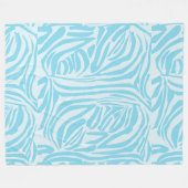 Blue Zebra Pattern Fleecedecke (Vorderseite (Horizontal))