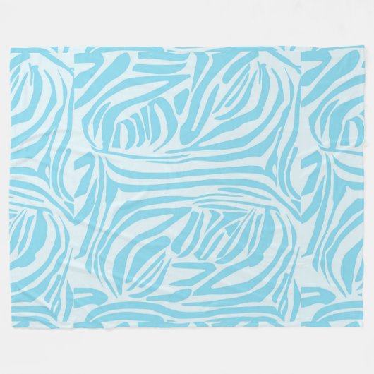 Blue Zebra Pattern Fleecedecke (Vorderseite (Horizontal))