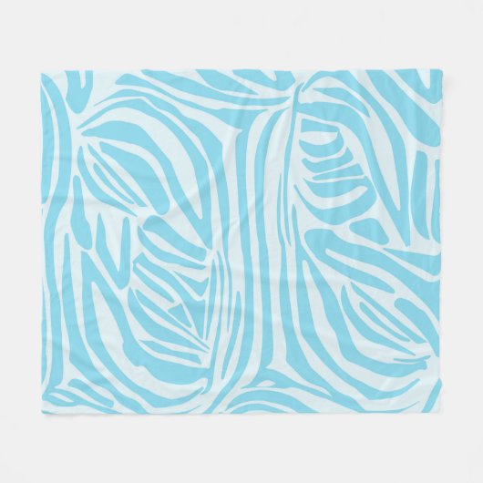 Blue Zebra Pattern Fleecedecke (Vorderseite (Horizontal))
