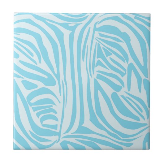 Blue Zebra Pattern Fliese (Vorderseite)