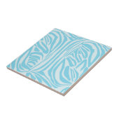 Blue Zebra Pattern Fliese (Seite)