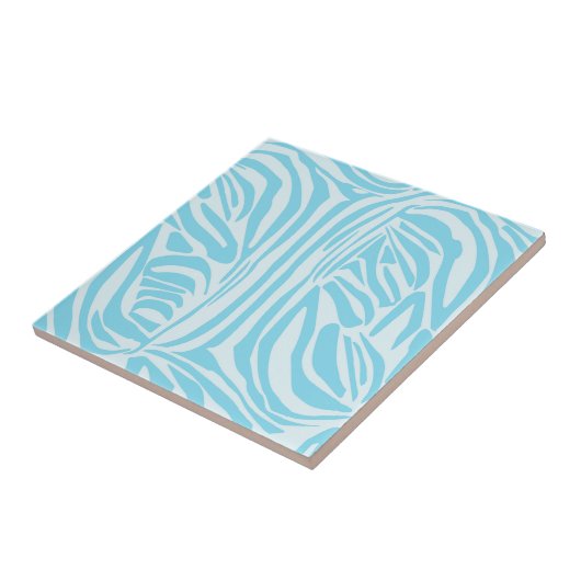 Blue Zebra Pattern Fliese (Seite)