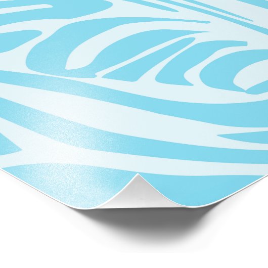 Blue Zebra Pattern Fotodruck (Ecke)