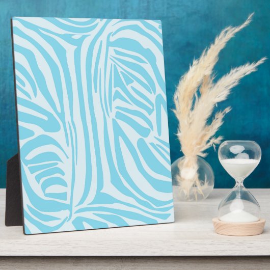 Blue Zebra Pattern Fotoplatte (Seite)