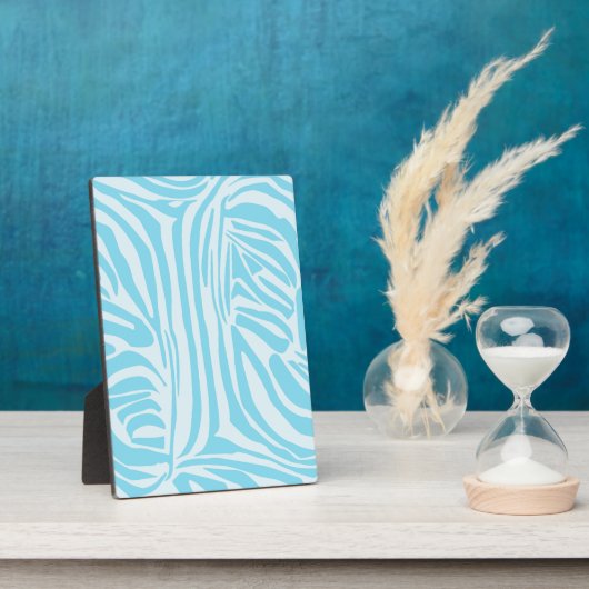 Blue Zebra Pattern Fotoplatte (Seite)