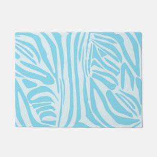 Blue Zebra Pattern Fußmatte