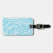 Blue Zebra Pattern Gepäckanhänger (Vorderseite horizontal)