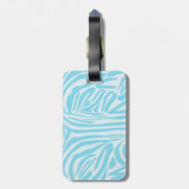 Blue Zebra Pattern Gepäckanhänger (Rückseite vertikal)