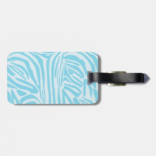 Blue Zebra Pattern Gepäckanhänger (Rückseite horizontal)