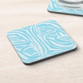 Blue Zebra Pattern Getränkeuntersetzer (Linke Seite)