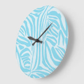 Blue Zebra Pattern Große Wanduhr (Winkel)