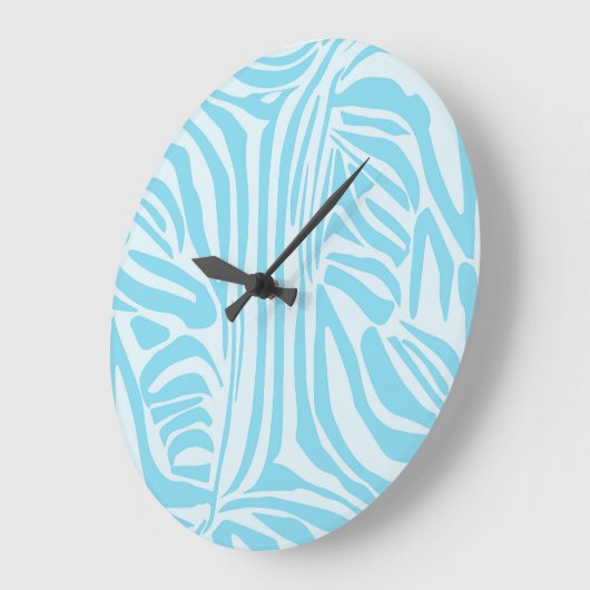 Blue Zebra Pattern Große Wanduhr (Winkel)