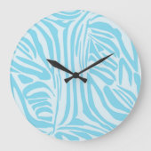 Blue Zebra Pattern Große Wanduhr (Vorderseite)