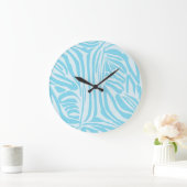Blue Zebra Pattern Große Wanduhr (Zuhause)