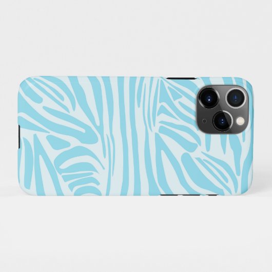 Blue Zebra Pattern iPhone Hülle (Rückseite (Horizontal))