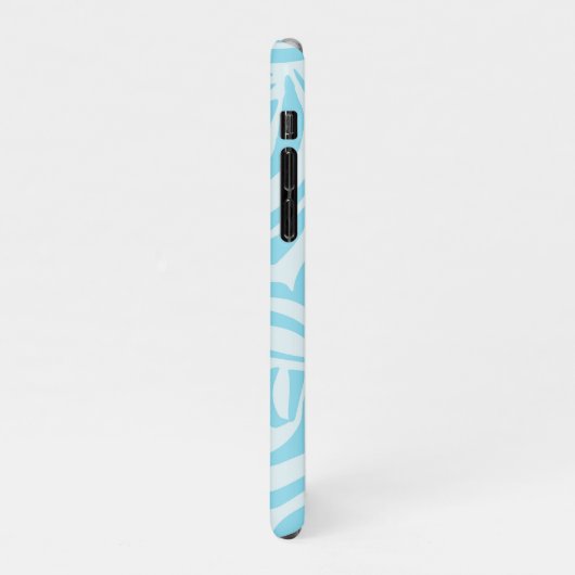 Blue Zebra Pattern iPhone Hülle (Linke Seite)