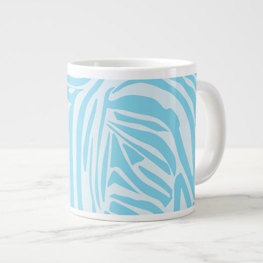 Blue Zebra Pattern Jumbo-Tasse (Vorderseite Rechts)