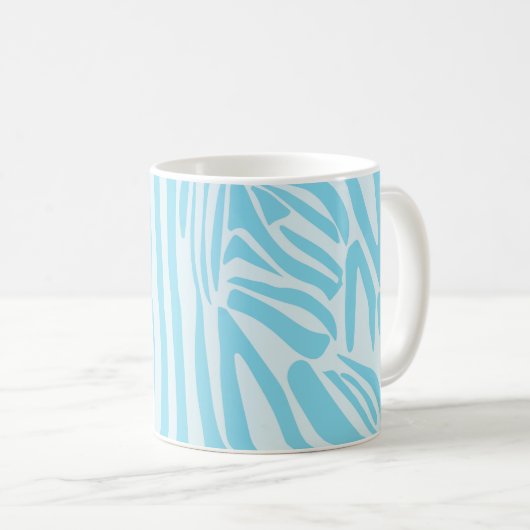 Blue Zebra Pattern Kaffeetasse (VorderseiteRechts)