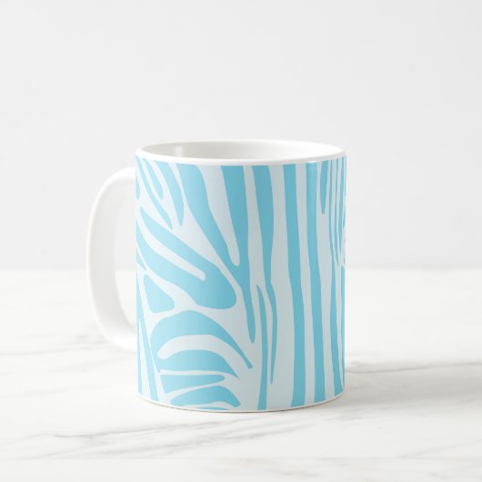 Blue Zebra Pattern Kaffeetasse (Vorderseite Links)
