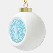 Blue Zebra Pattern Keramik Kugel-Ornament (Rechts)