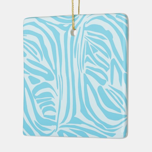 Blue Zebra Pattern Keramikornament (Links)